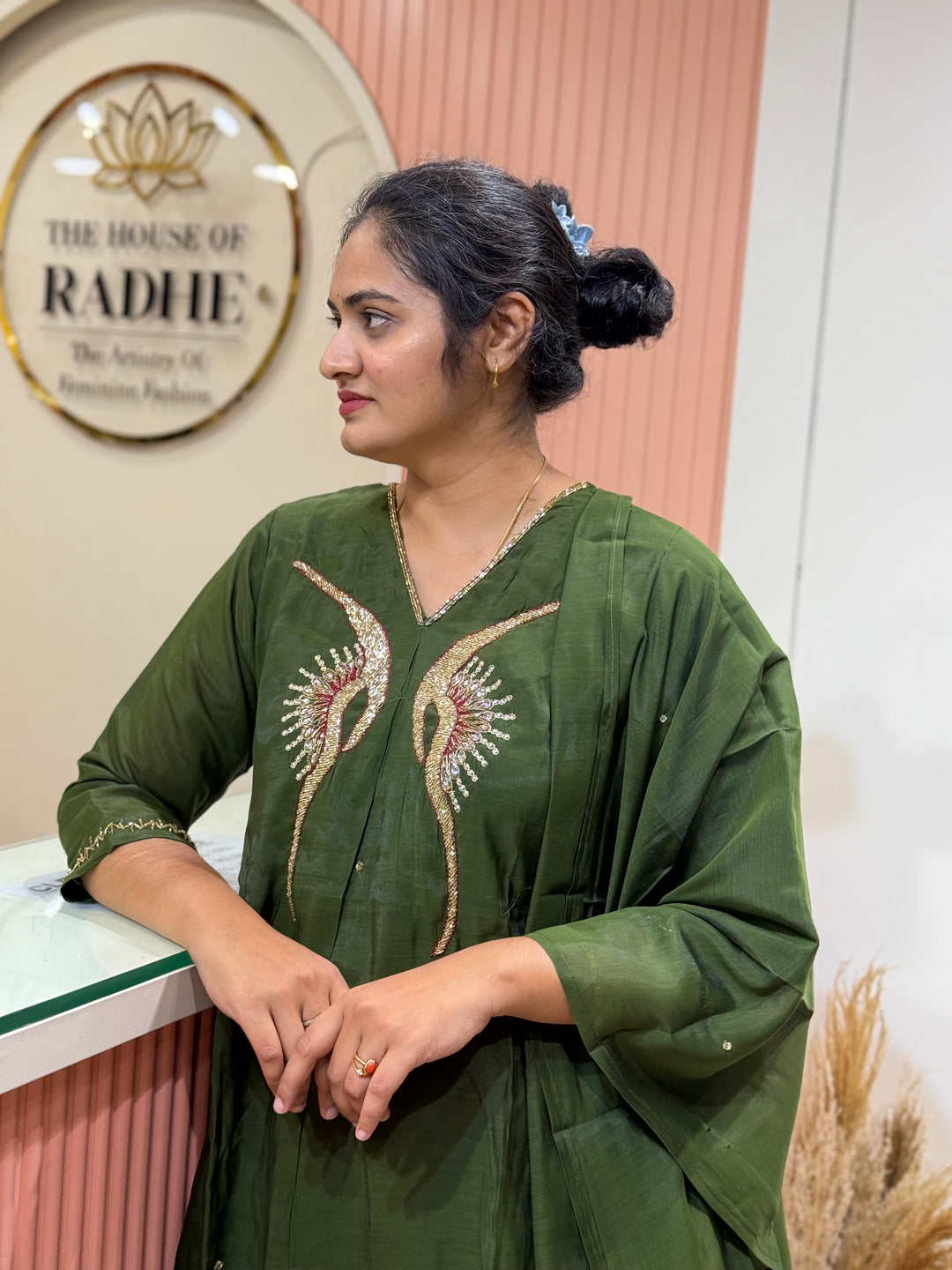 Mul Chanderi Elegant Yoke Work | R138