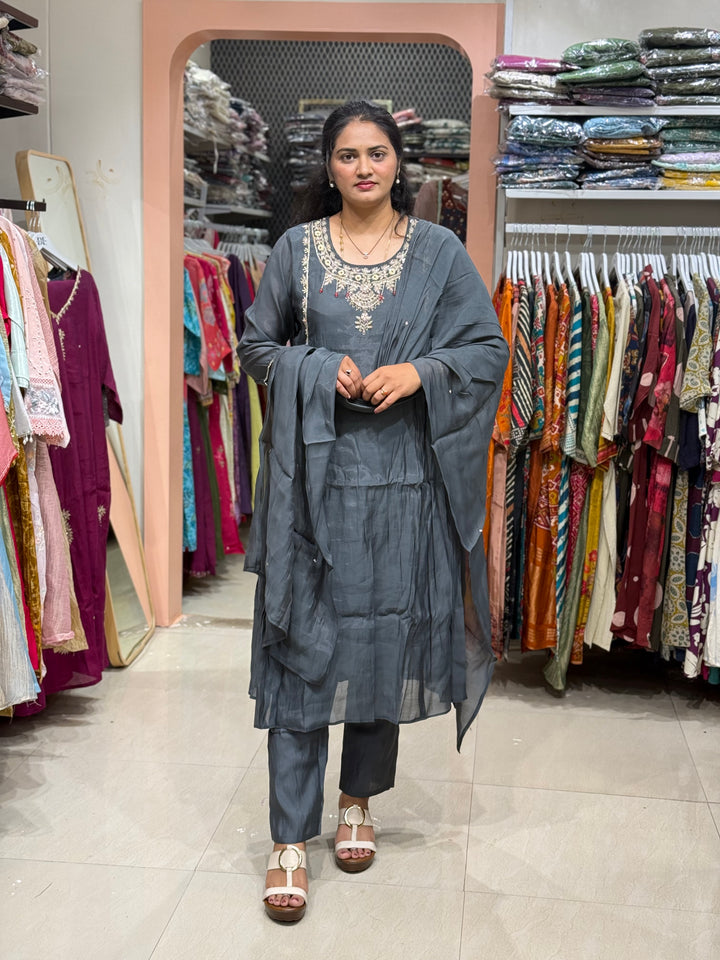 Pure Mul Chanderi Collection with Handwork ( Cotton Lining) | R229