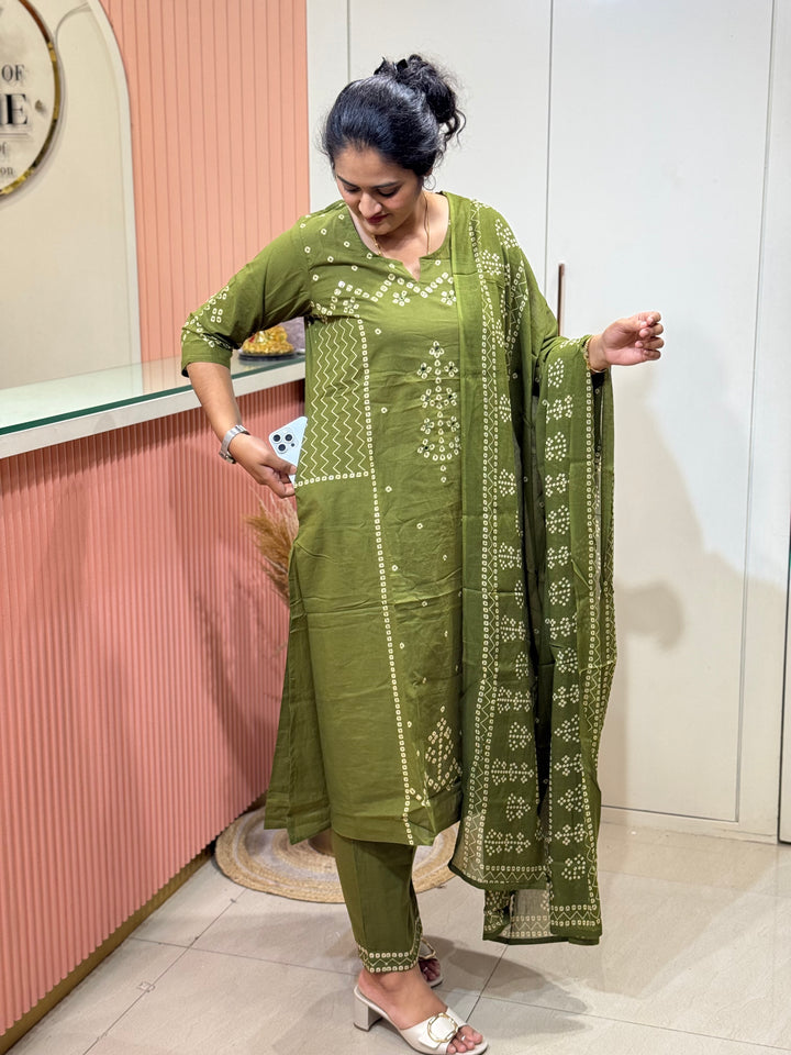 60-60 Cotton 3 piece kurta set | R170