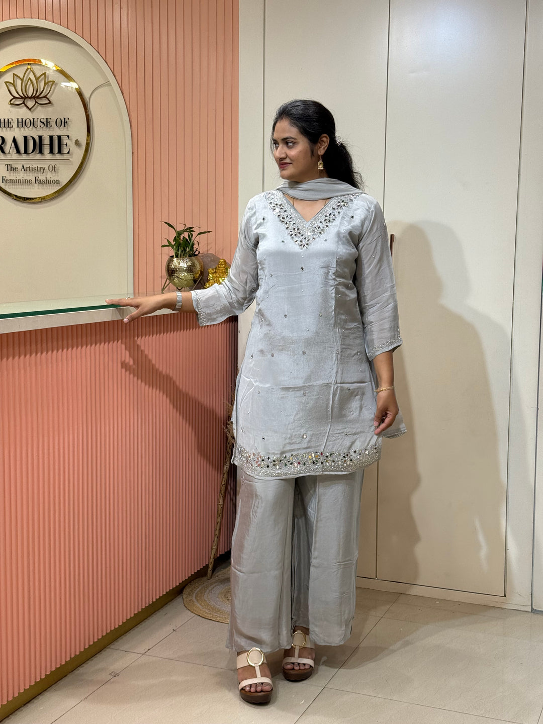Designer Chinon Collection With Real Mirror Work | R177
