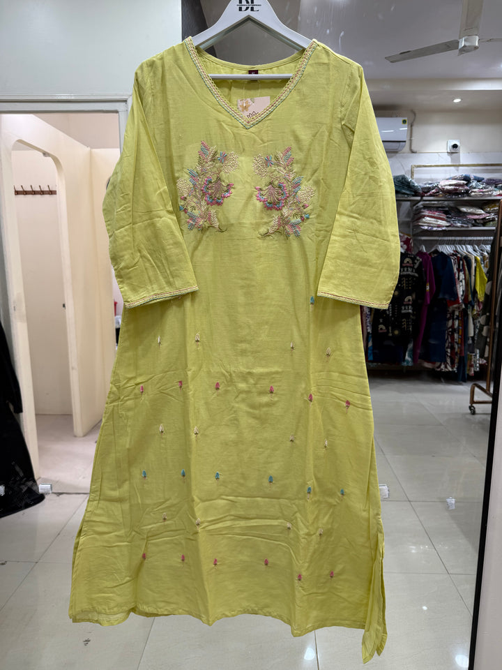 Pure Mul Cotton with Embroidery Work (Cotton Lining)  | R168