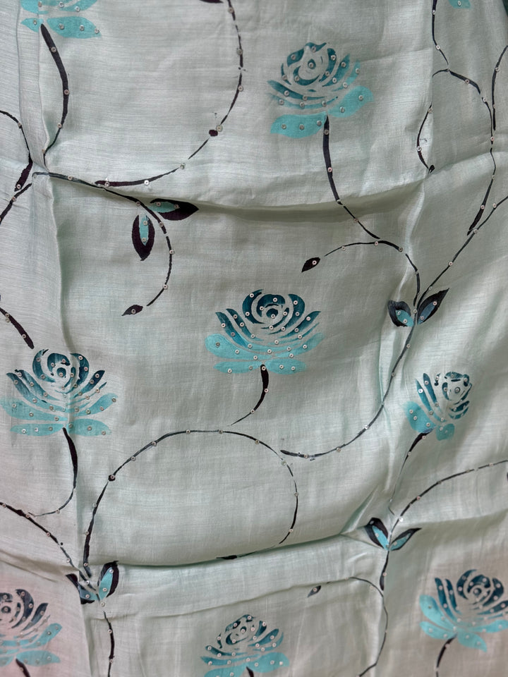Premium Mul Chanderi Collection with Floral Work | R217