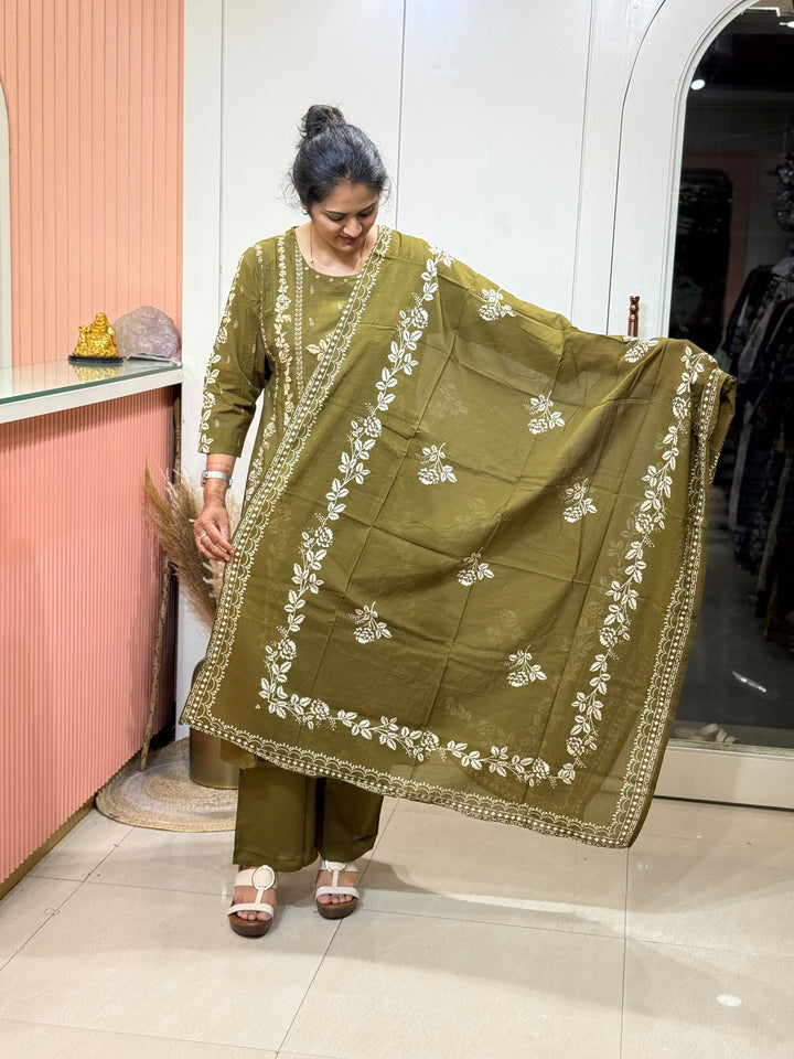 A-Line Cotton 3 Pc Collection With Full Length Dupatta | R178