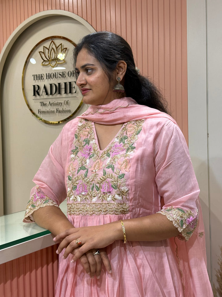 Premium Mul Chanderi Handwork Collection | R206