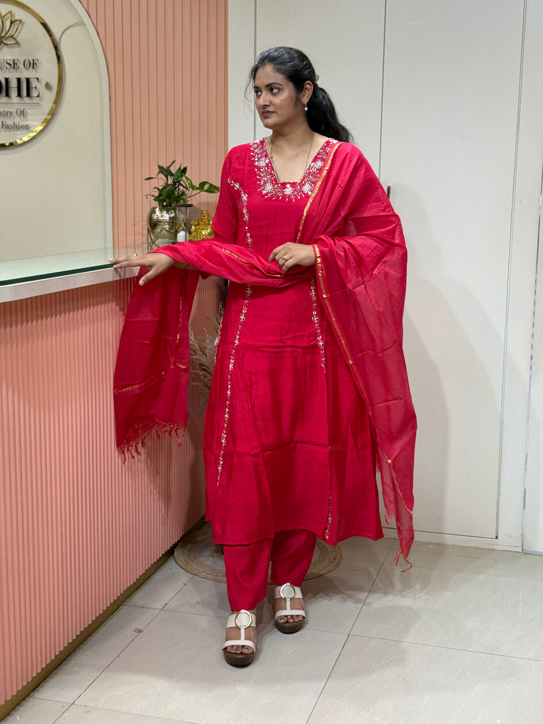Mul Chanderi Partywear Collection |Cut Dana  &amp; Zardozi Work | R206