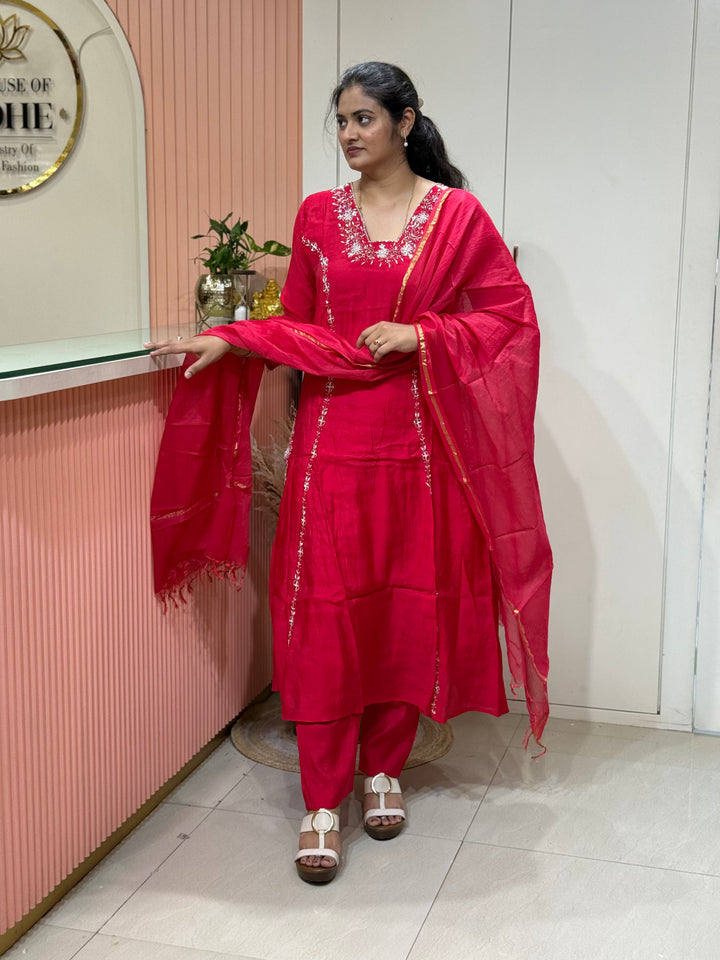 Mul Chanderi Partywear Collection |Cut Dana  &amp; Zardozi Work | R206