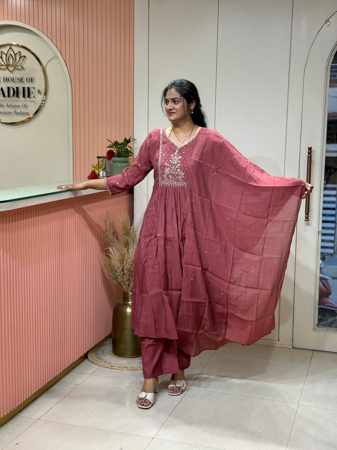 Pure Mul Chanderi Collection with Handwork ( Cotton Lining) | R229