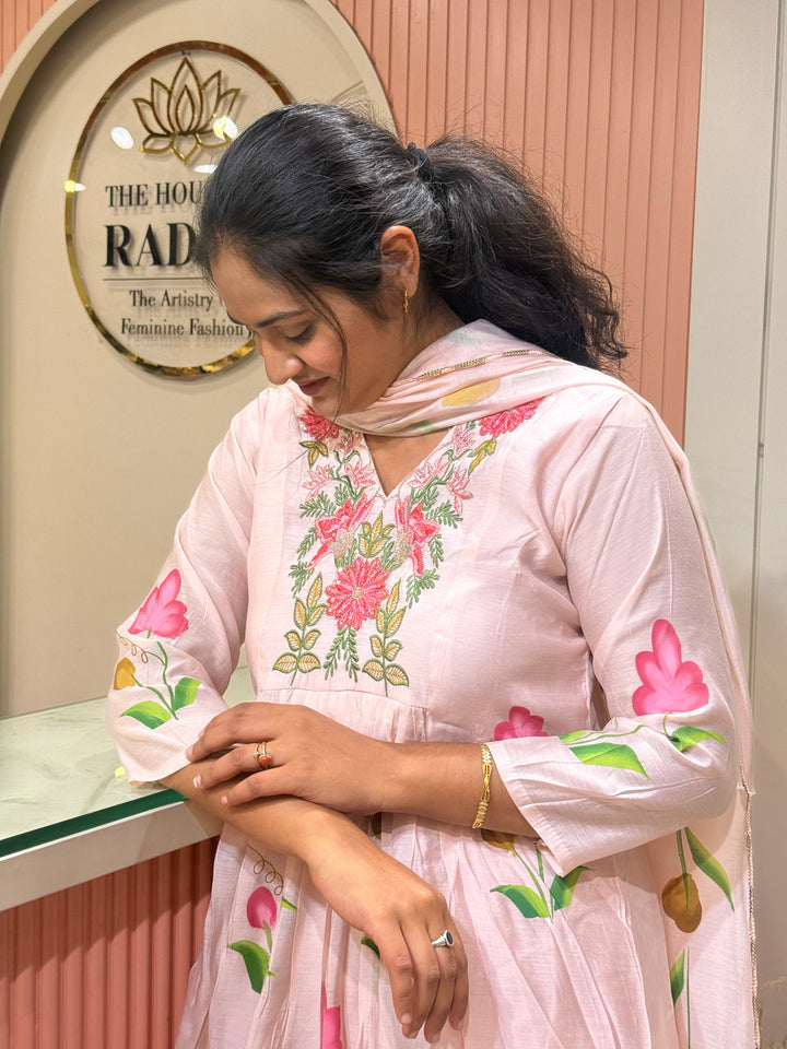 Mul Chanderi Collection with Brush Paint | R209