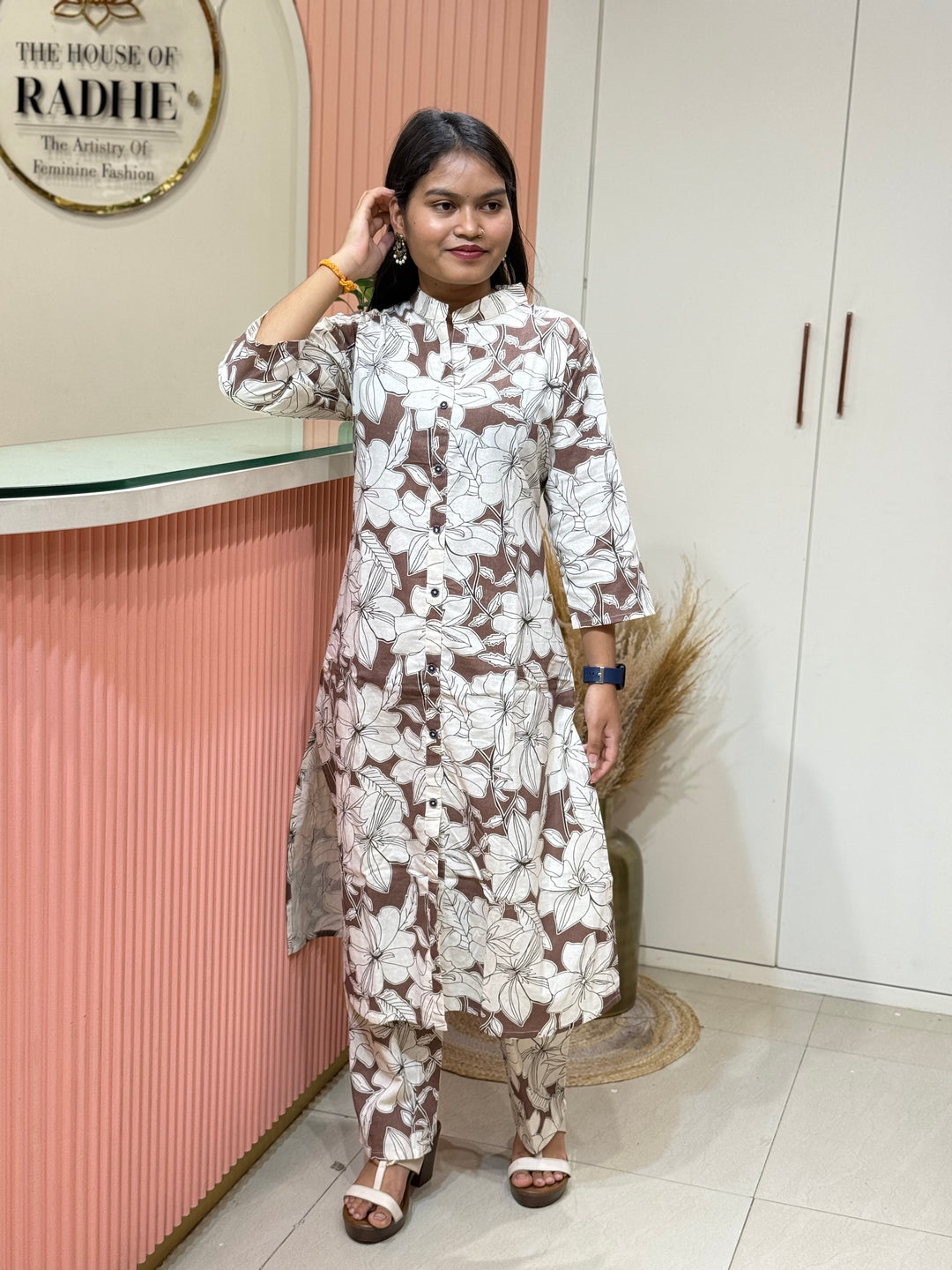 Flex Cotton 2 piece collection with floral work | R137