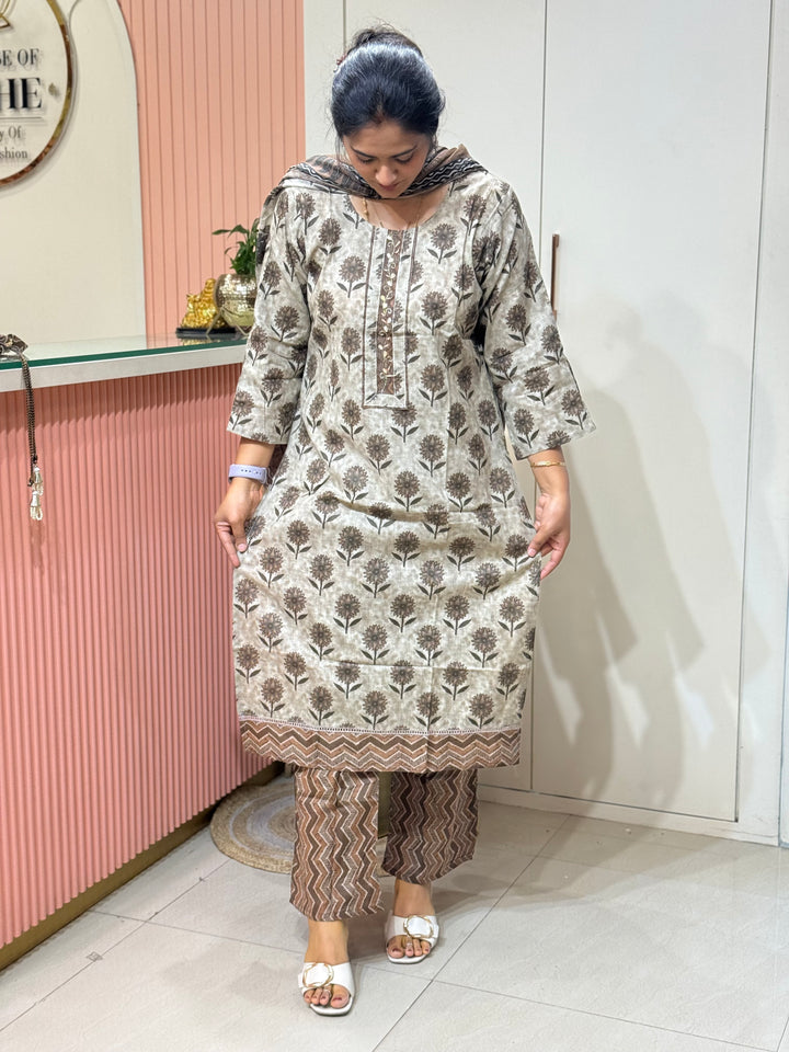 Cotton 3Pcs Set Collection with cute Matching bag | R220
