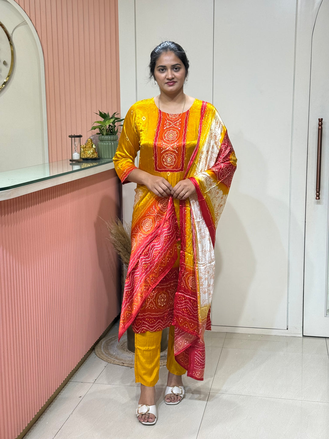 Gaji Satin Collection with Bandini print ( Dupatta Gaji Satin ) | R227