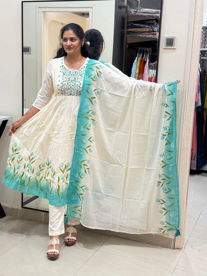 Premium Mul Cotton Anarkali Style Collection with cotton Lining | R164