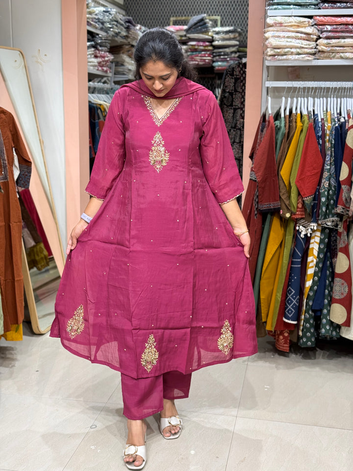 Mul Chanderi Semi Party Wear Collection | R205