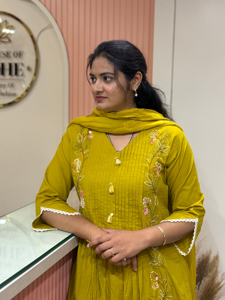 Premium Heavy Cotton Handwork Collection with Organza Dupatta (Cotton Lining )| R224
