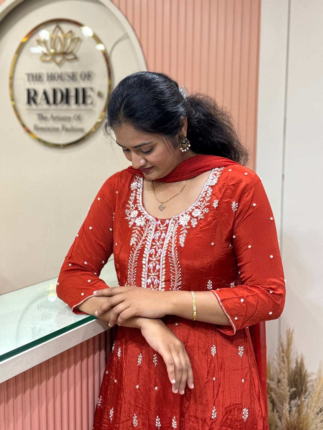 Pure Chinon Handwork Collection Party Wear | R177