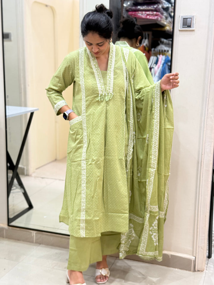Pure 60×60 Cotton Kurta Set with Front Pockets  | R114