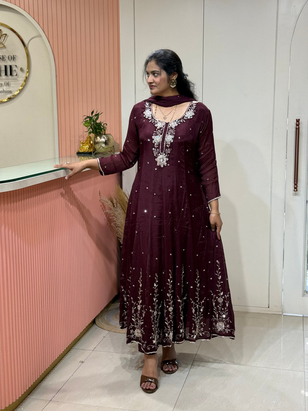 Pure Chinon Handwork Collection Party Wear | R177