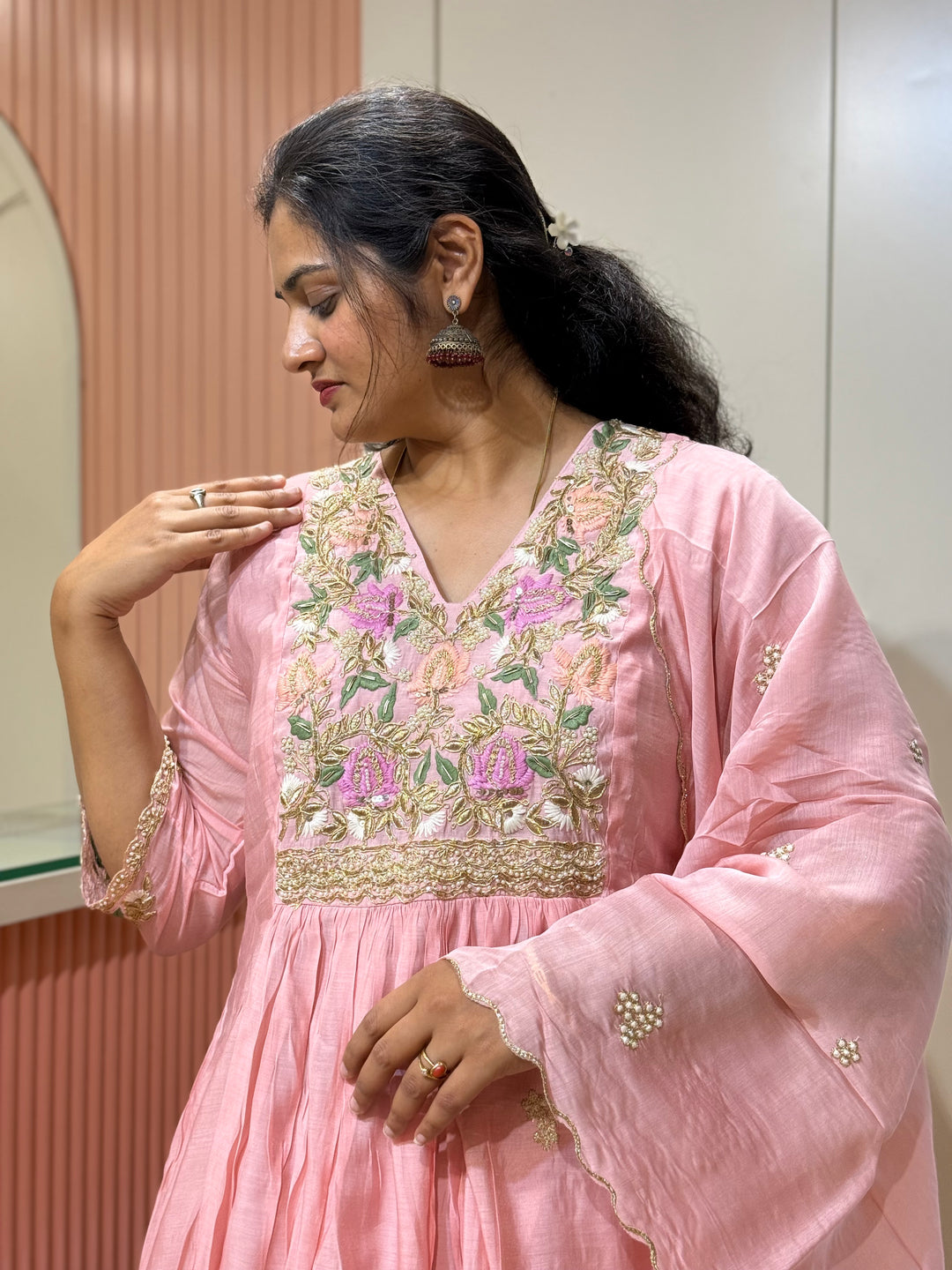 Premium Mul Chanderi Handwork Collection | R206