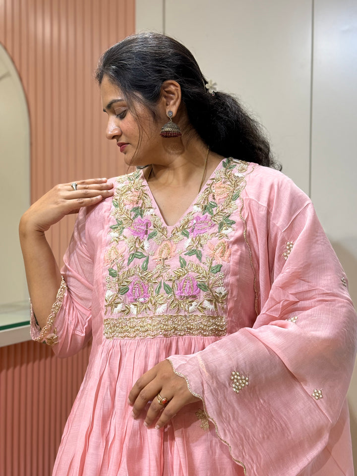 Premium Mul Chanderi Handwork Collection | R206