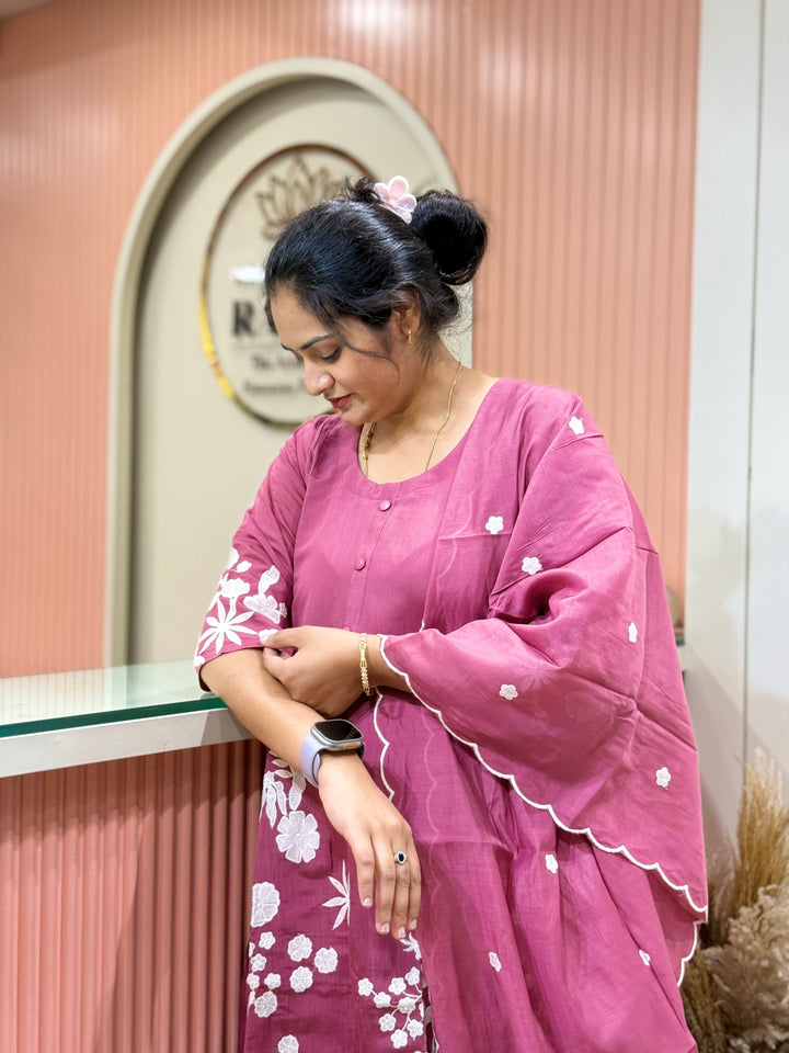 Mul Chanderi with Embroidery work | R204