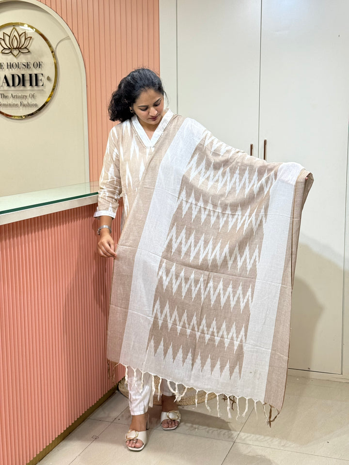 Ikkat Cotton Collection With Full Length Dupatta | R200