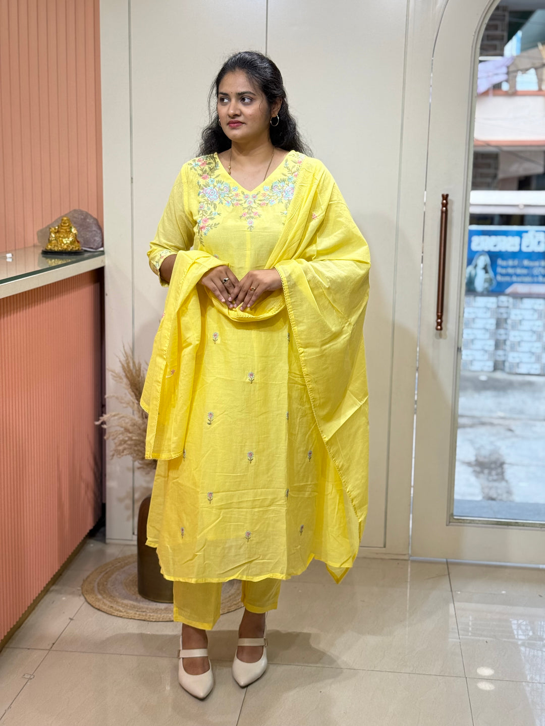 Pure Mul cotton with Embroidery work (Cotton lining) | R168