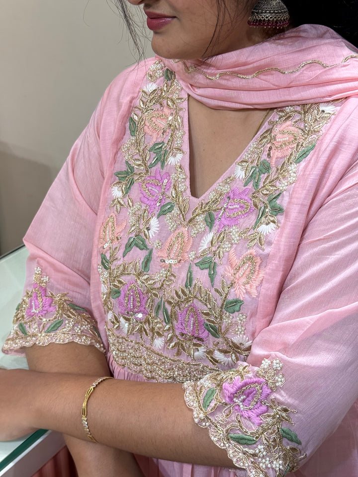Premium Mul Chanderi Handwork Collection | R206
