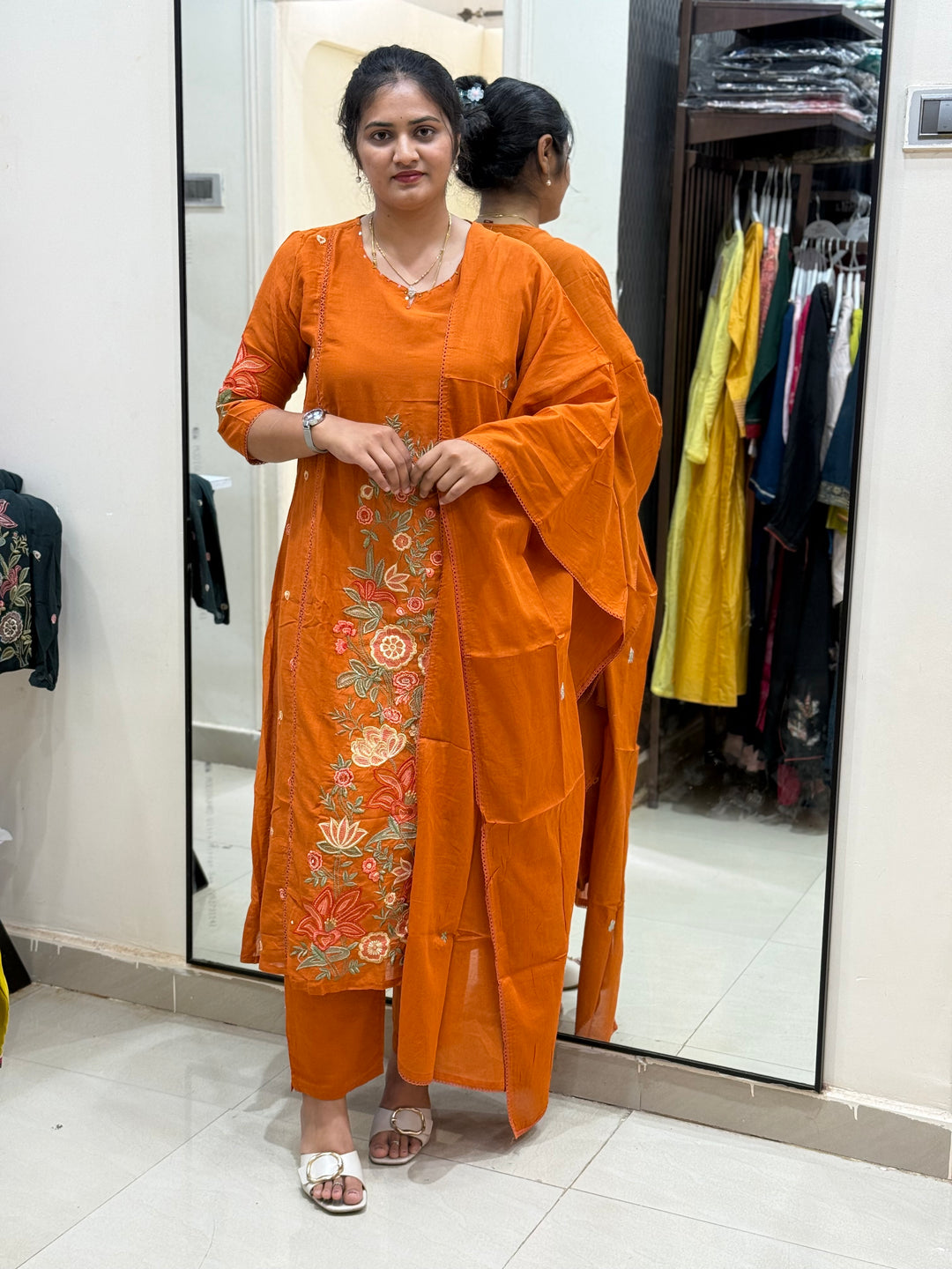 Mul Cotton Collection with Embroidery work (Cotton Lining)| R181