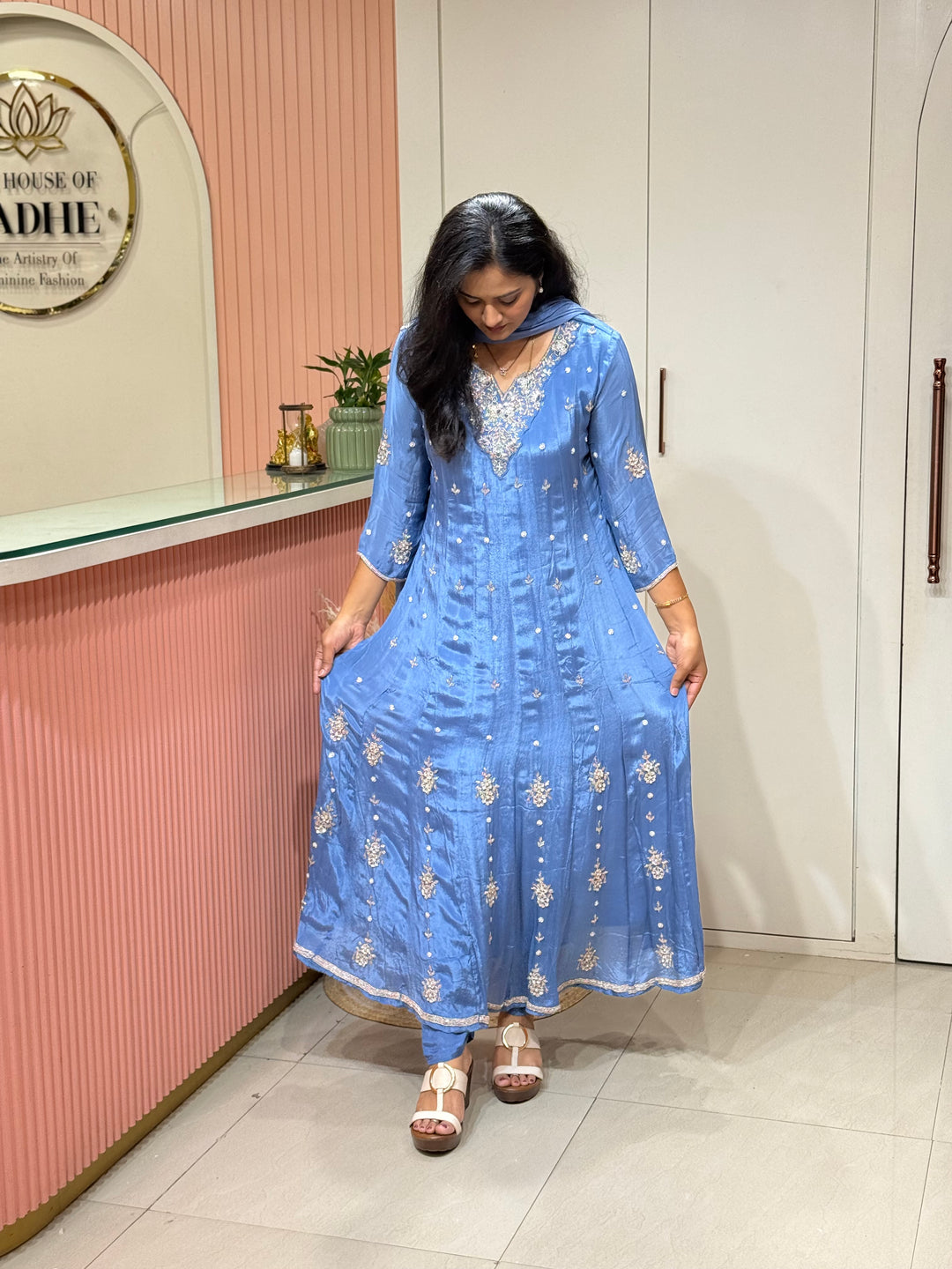 Pure Chinon Festive Collection | Full Handwork, Sequin &amp; Cut Dana | R177
