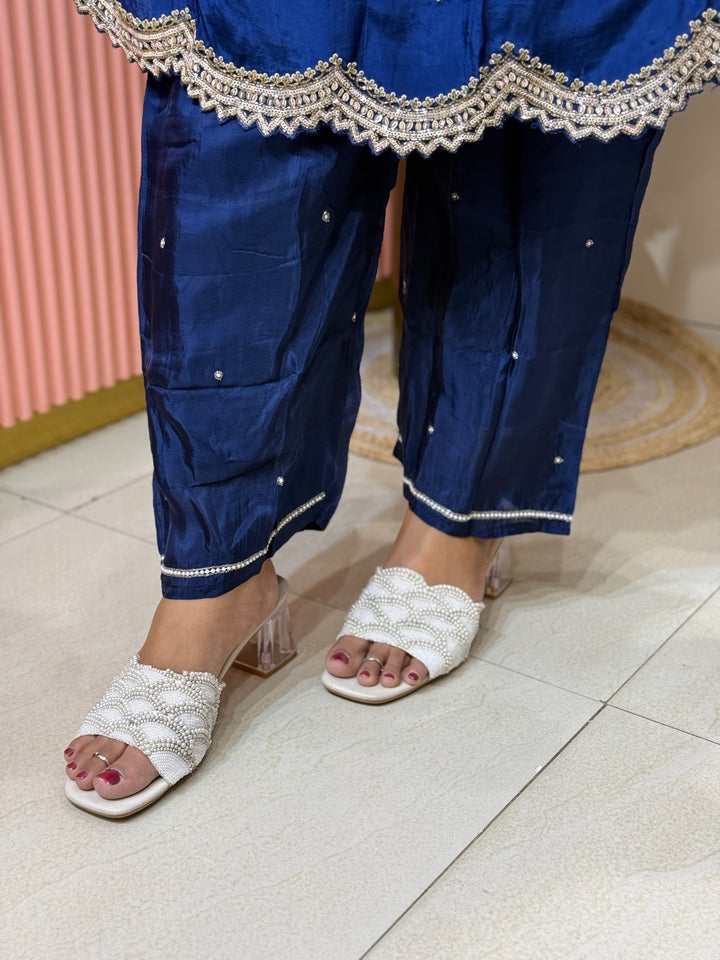 Pure Chinon Heavy Handwork Flared Palazzo Collection | R117