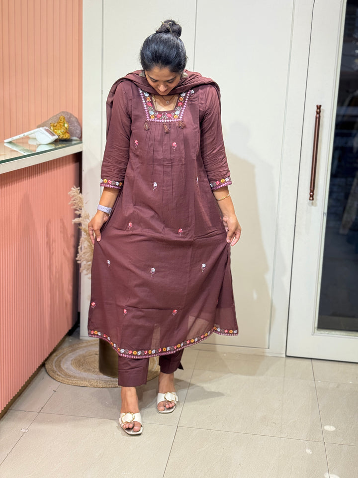 Soft Mul Cotton 3 Pcs Kurta Set | R122