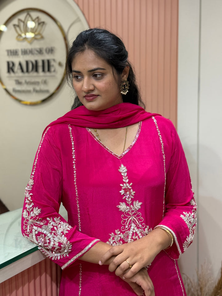Pure Chinon Festive Collection | Full Handwork, Sequin &amp; Cut Dana | R177
