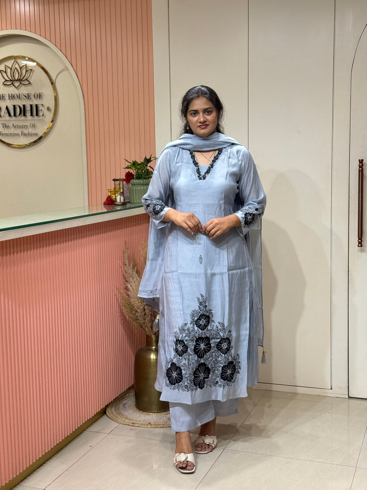 Pure Mul Chanderi Collection with embroidery Work(cotton Lining) | R229