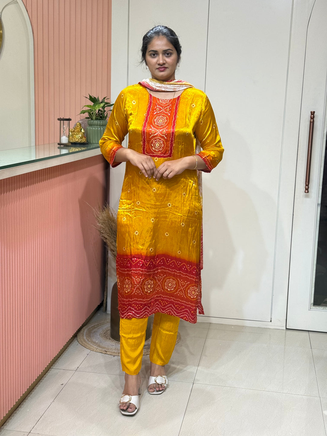 Gaji Satin Collection with Bandini print ( Dupatta Gaji Satin ) | R227
