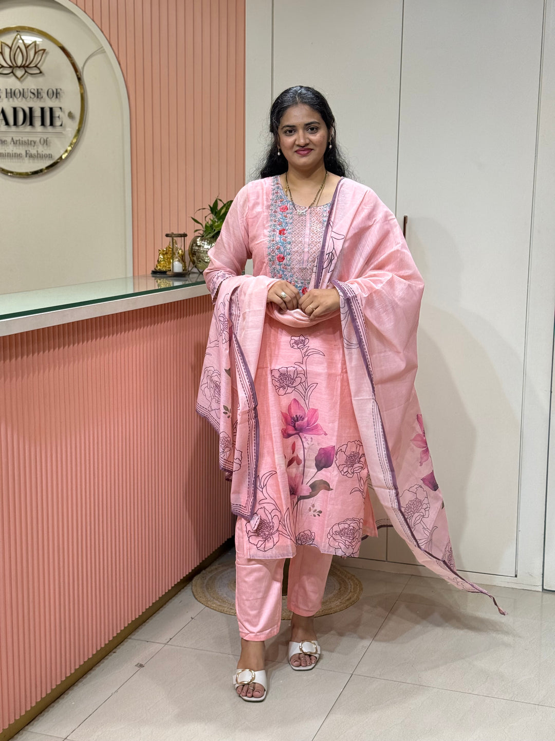 Silk Linen Fabric Collection with Hand Embroidery | R113