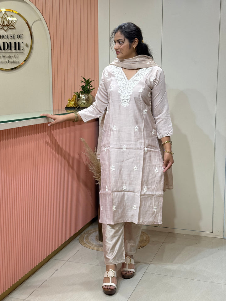 Vatican &amp; Mul Chanderi Embroidered Collection | R209