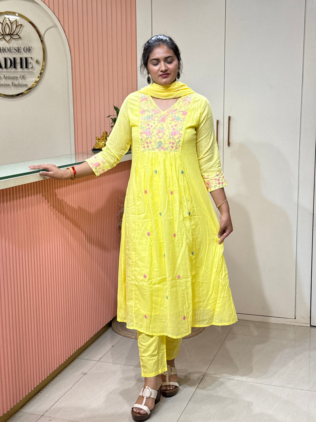 Pure Mul Cotton with Embroidery Work (Cotton Lining)  | R168