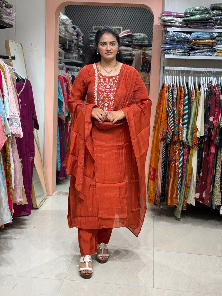 Pure Mul Chanderi Collection with Handwork ( Cotton Lining) | R229