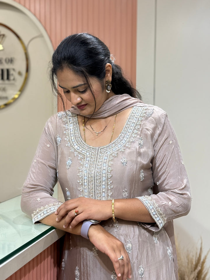 Pure Chinon Handwork Collection Party Wear  | R177