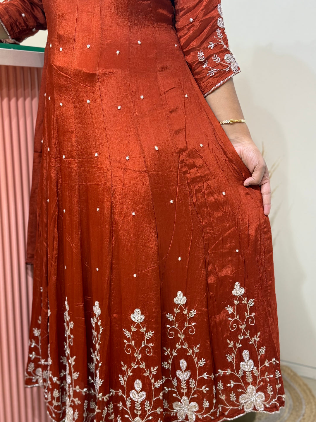 Pure Chinon Handwork Collection Party Wear  | R177