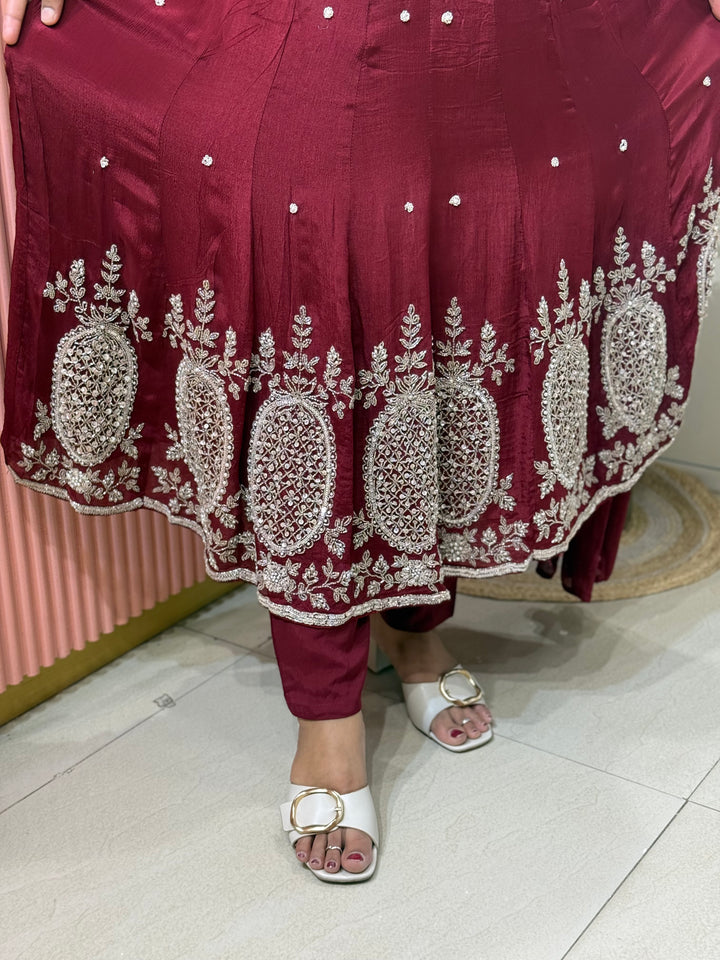 Pure Chinon Handwork Collection Party Wear | R177