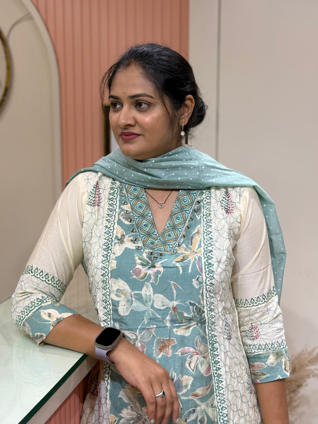 Mul Chanderi Collection with ALine pattern | R216