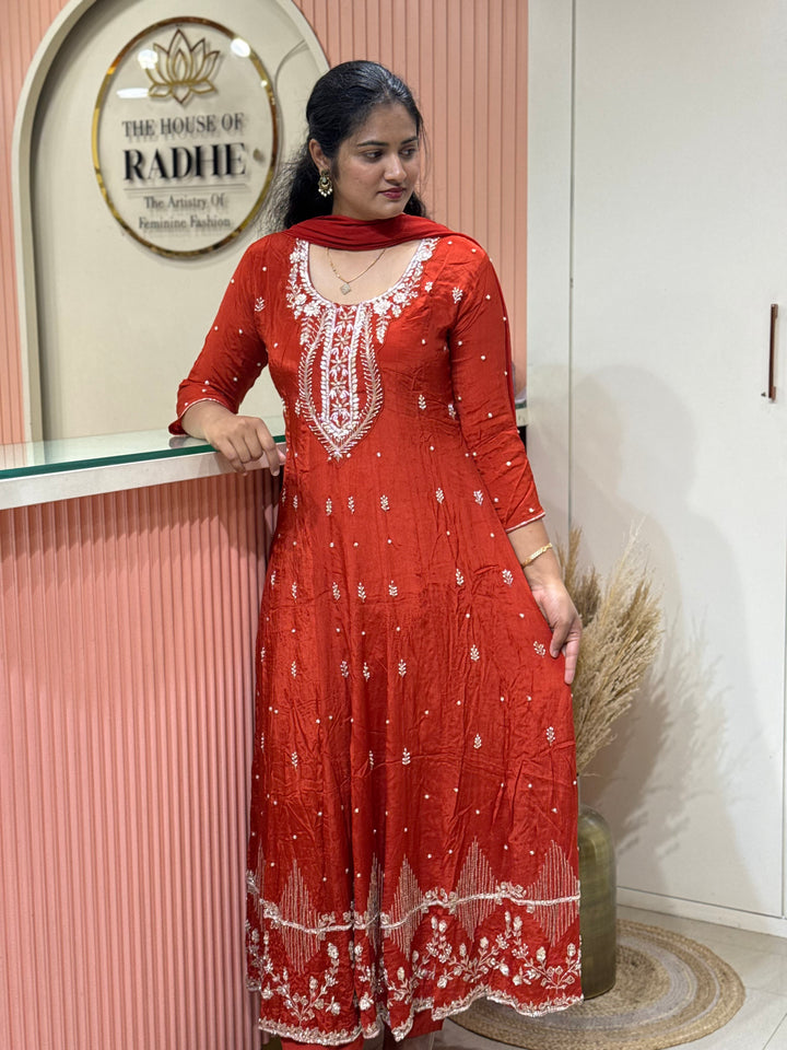 Pure Chinon Handwork Collection Party Wear | R177