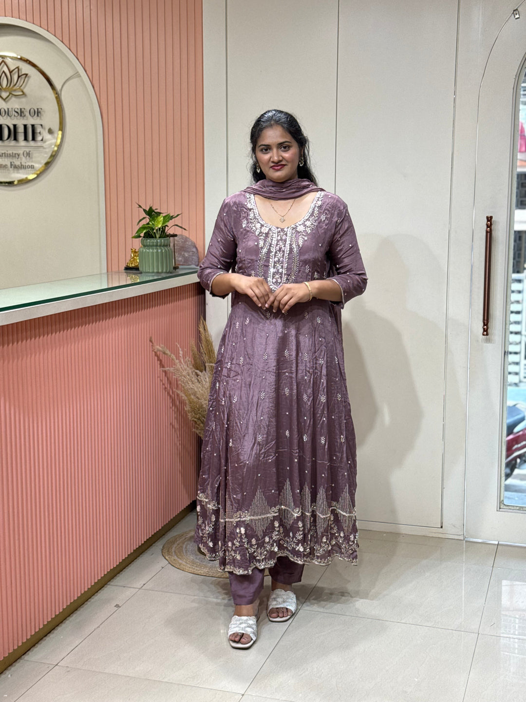 Pure Chinon Handwork Collection Party Wear | R177