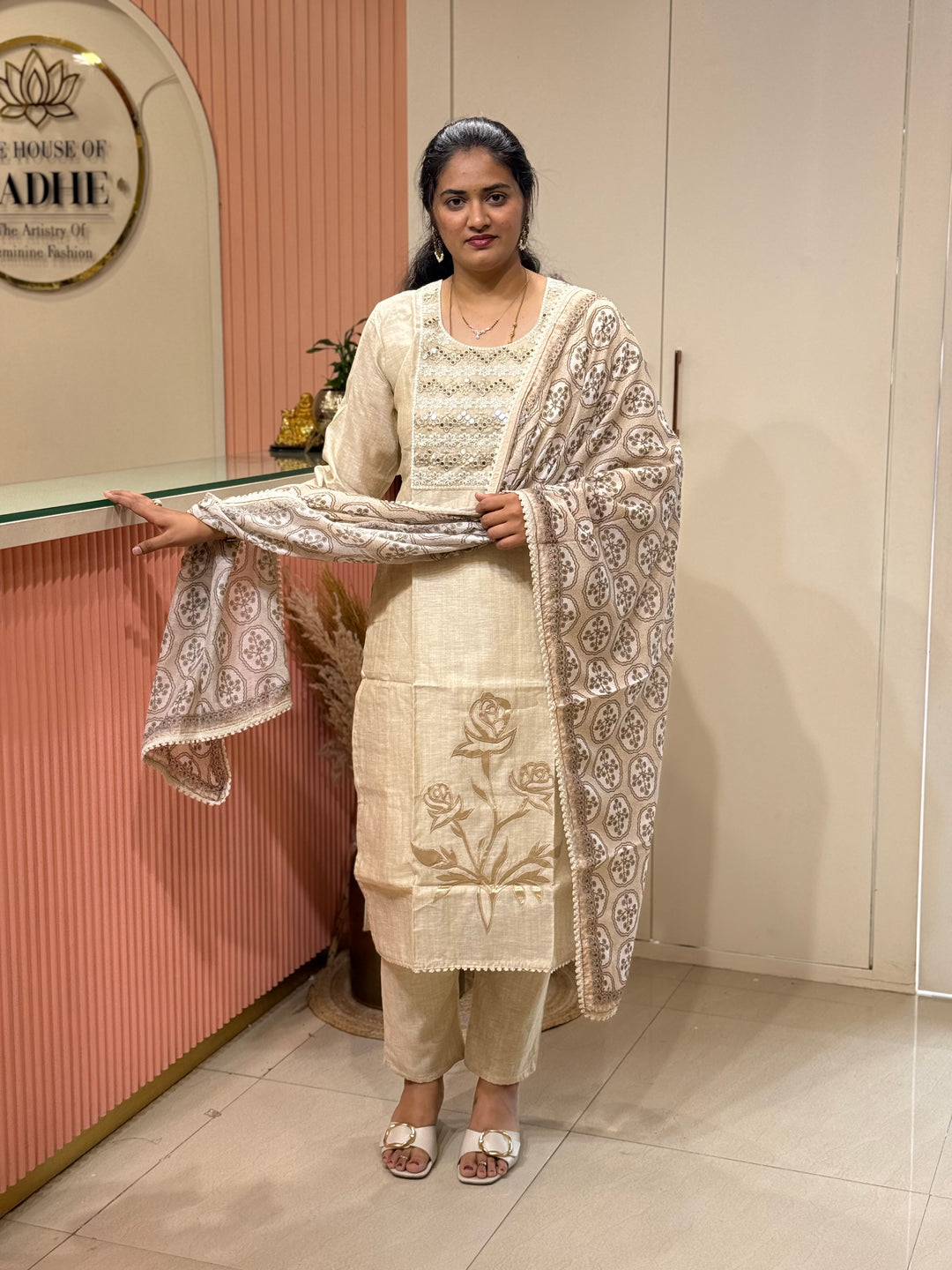 Pure Jamdhani Designer 3 Pcs Set Collection (Cotton Lining)| R211