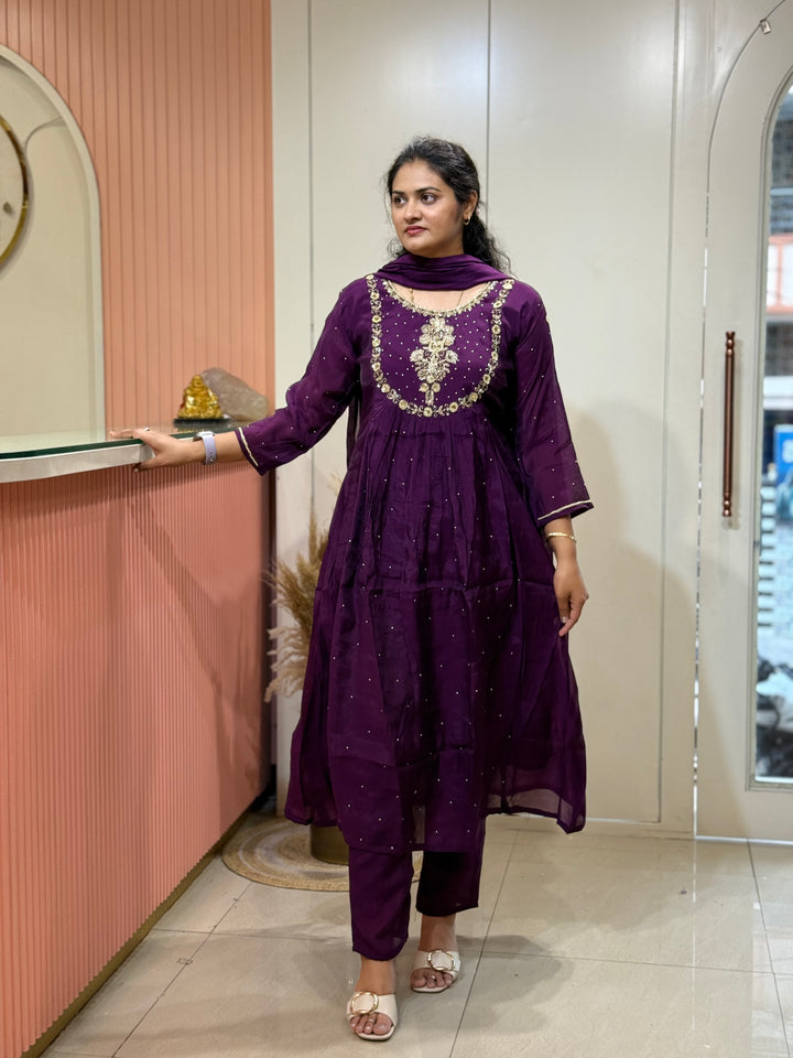 Mul Chanderi Yoke Pattern Collection | R203