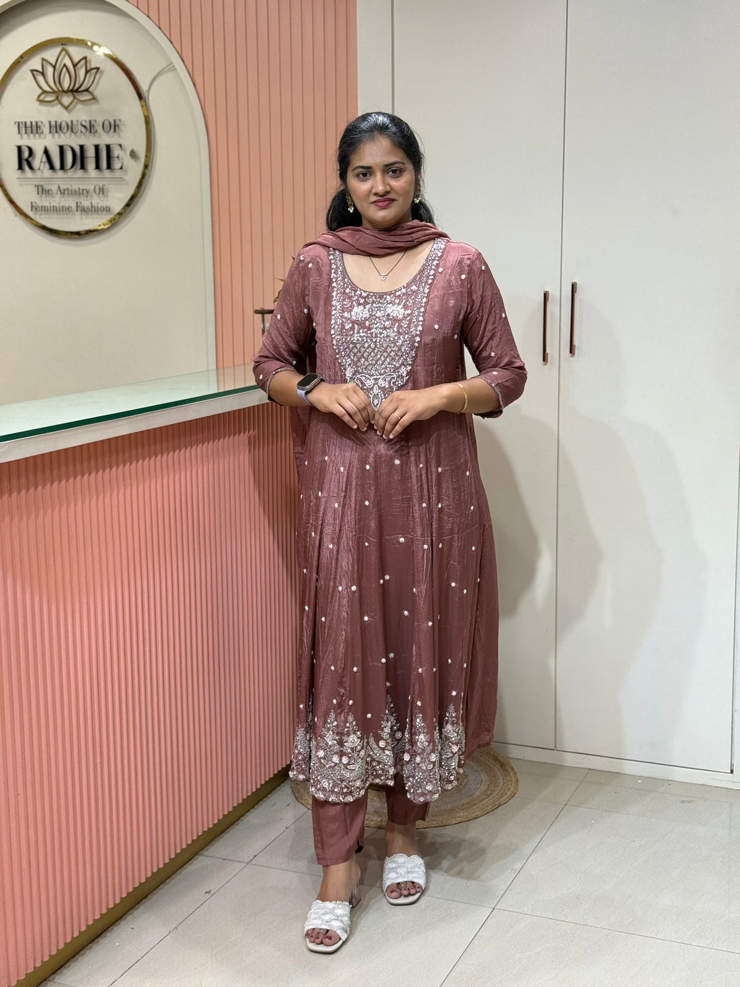 Pure Chinon Festive Collection | Full Handwork, Sequin &amp; Cut Dana | R177