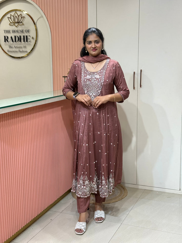 Pure Chinon Festive Collection | Full Handwork, Sequin &amp; Cut Dana | R177