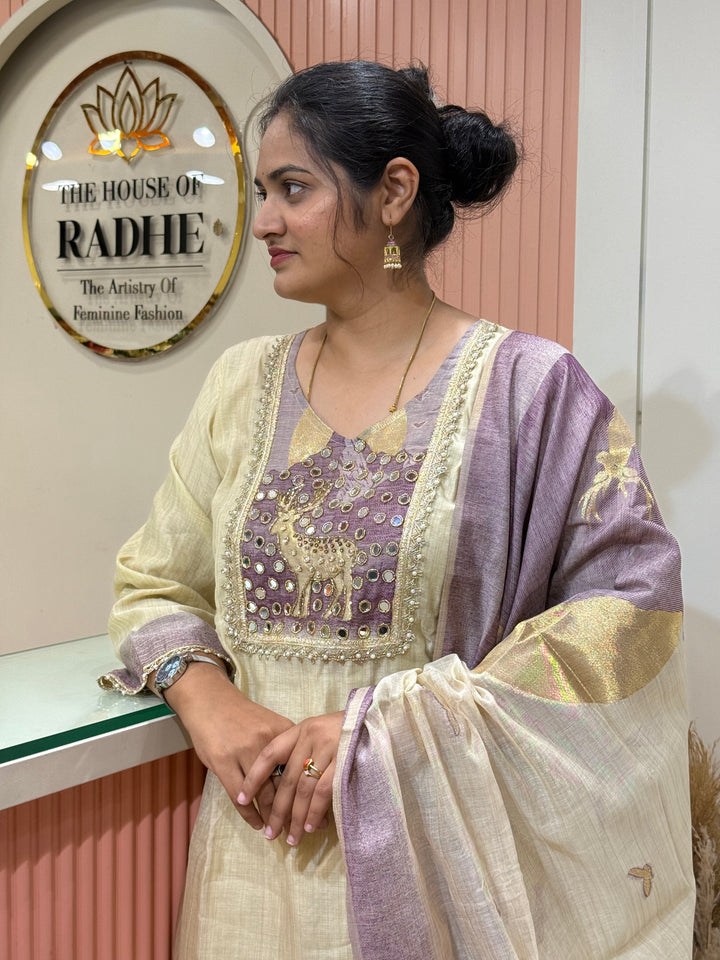 Pure Jamdhani Designer 3 Pcs Set Collection (Cotton Lining)| R211
