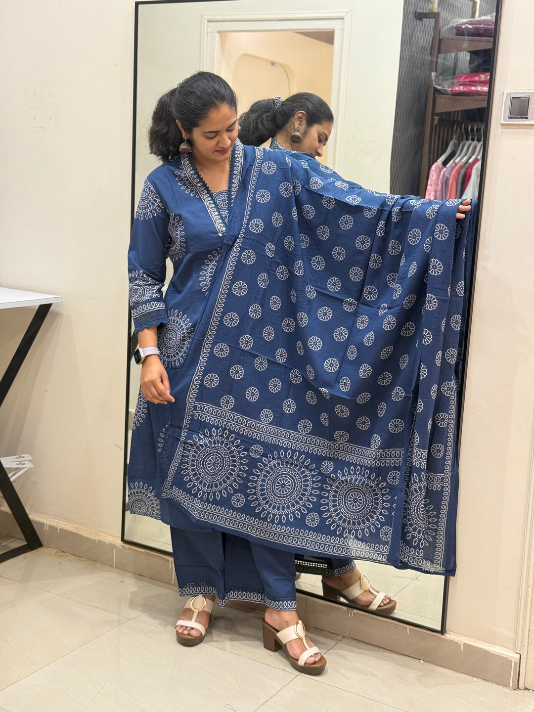 60-60 Cotton A-Line 3 Pc Kurta Set with Palazzo – RADHE97